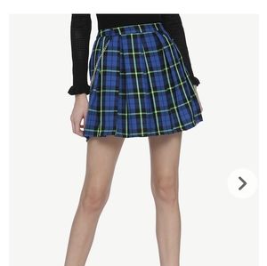 Blue Plaid Skirt